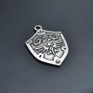 The Legend Of Zelda Kalkan Kolye Ucu - Antik Gümüş Kaplama