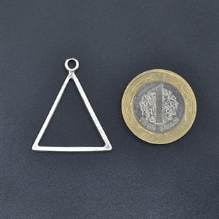 Üçgen Geometrik Kolye Ucu - Antik Gümüş Kaplama
