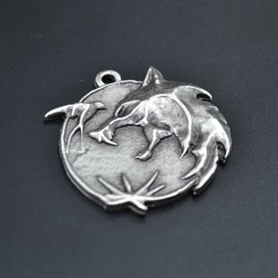 Witcher 3 Madalyon Kolye Ucu - Antik Gümüş Kaplama