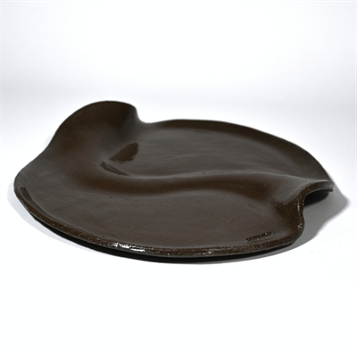 Stoneware Kahverengi Amorf Sunum Tabağı