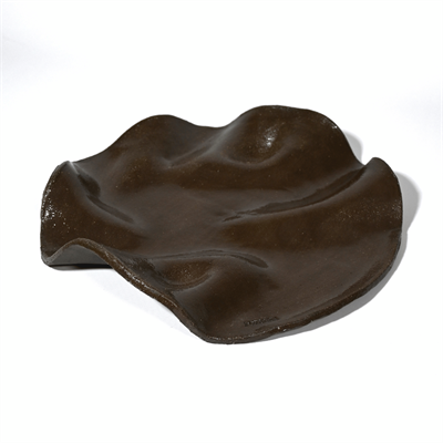 Stoneware Kahverengi Dalgalı Sunum Tabağı