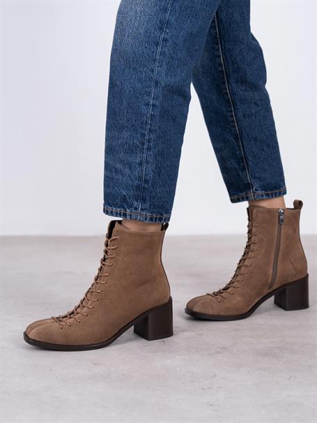 Hensy Camel Süet Hakiki Deri Kadın Bot