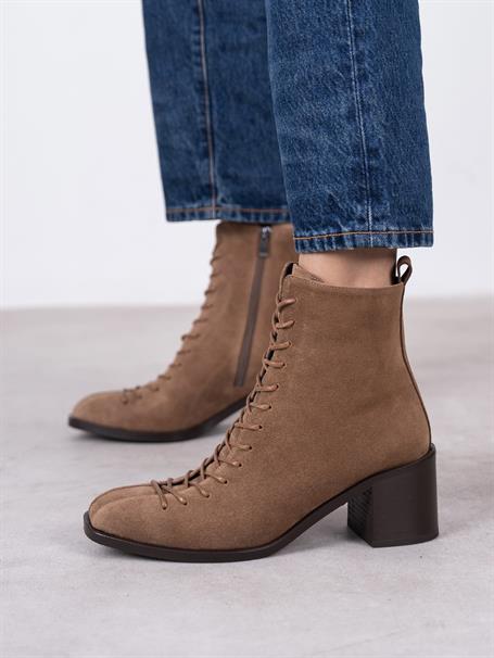Hensy Camel Süet Hakiki Deri Kadın Bot