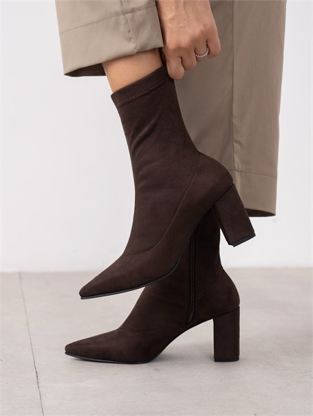 Murilo Streç Kahve Süet Kadın Bot
