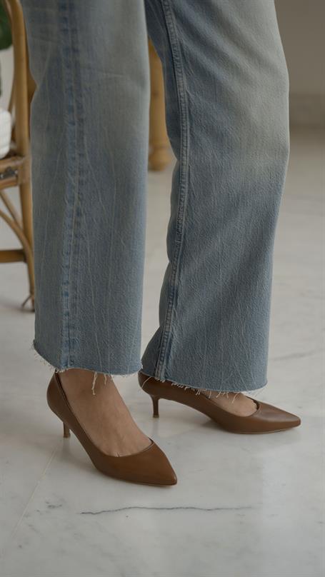 Nell Taba Deri Hakiki Deri Kadın Stiletto