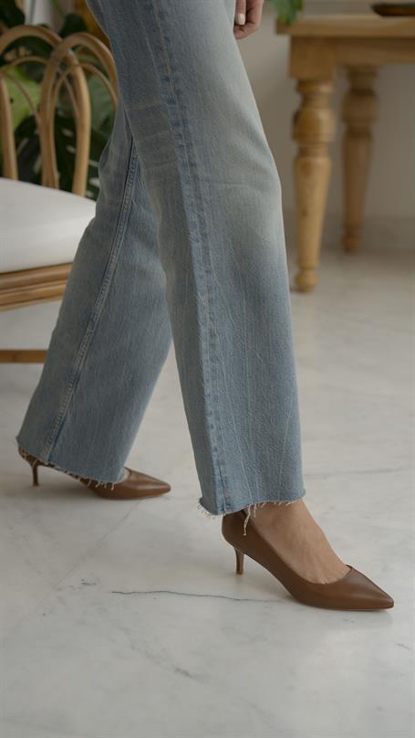 Nell Taba Deri Hakiki Deri Kadın Stiletto