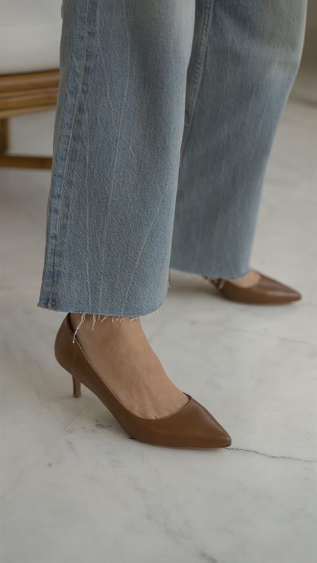 Nell Taba Deri Hakiki Deri Kadın Stiletto