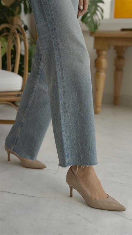 Nell Ten Deri Hakiki Deri Kadın Stiletto