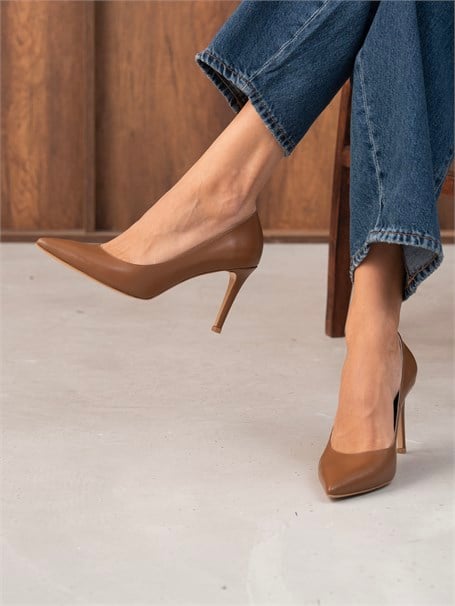Pael Taba Deri Hakiki Deri Kadın Stiletto