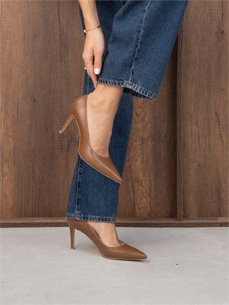 Pael Taba Deri Hakiki Deri Kadın Stiletto