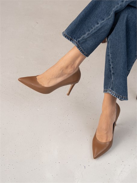 Pael Taba Deri Hakiki Deri Kadın Stiletto