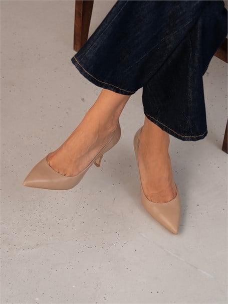 Pael Ten Deri Hakiki Deri Kadın Stiletto