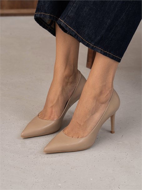 Pael Ten Deri Hakiki Deri Kadın Stiletto