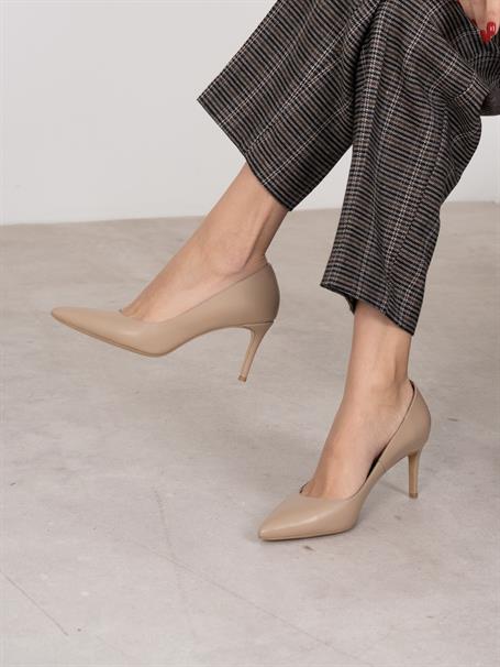 Paprica Ten Deri Hakiki Deri Kadın Stiletto