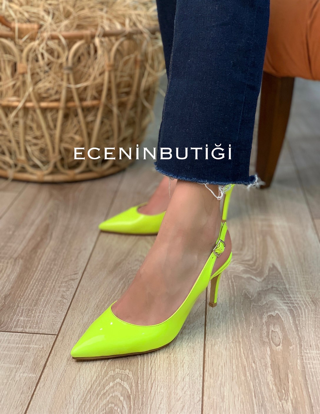 Marina - Topuklu Ayakkabı - Sarı Neon | Ece'nin Butiği