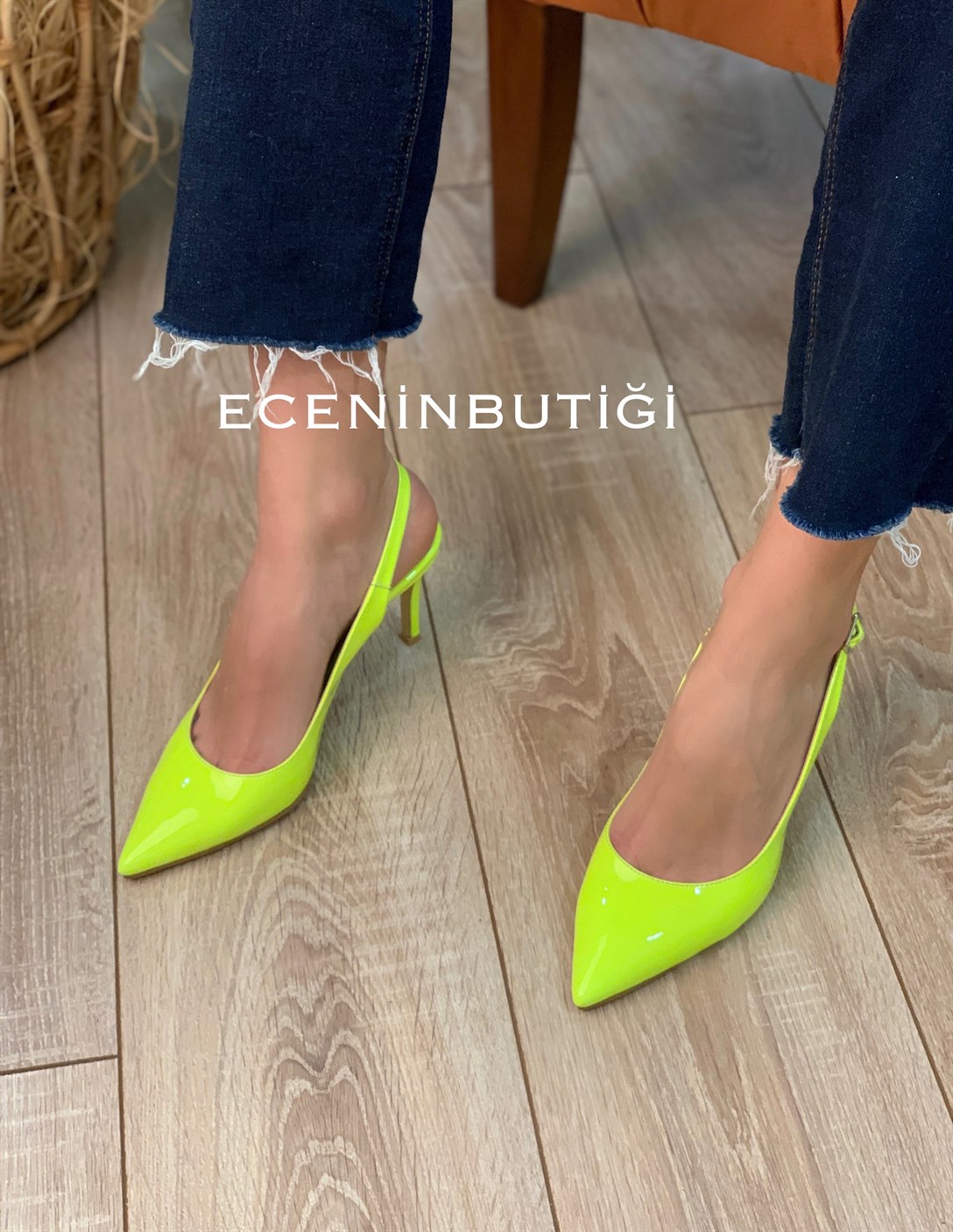 Marina - Topuklu Ayakkabı - Sarı Neon | Ece'nin Butiği