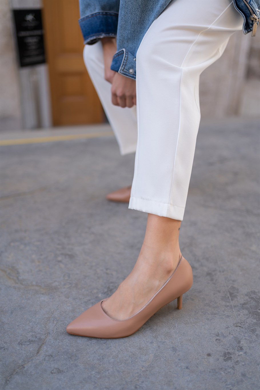 Nell Nude Deri Hakiki Deri Kadın Stiletto · 3