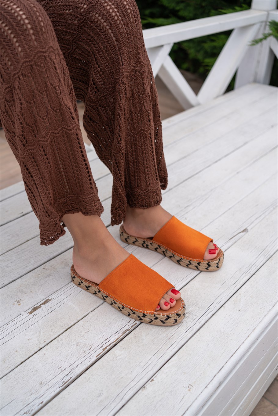 Walt Turuncu Süet   Espadril · 2