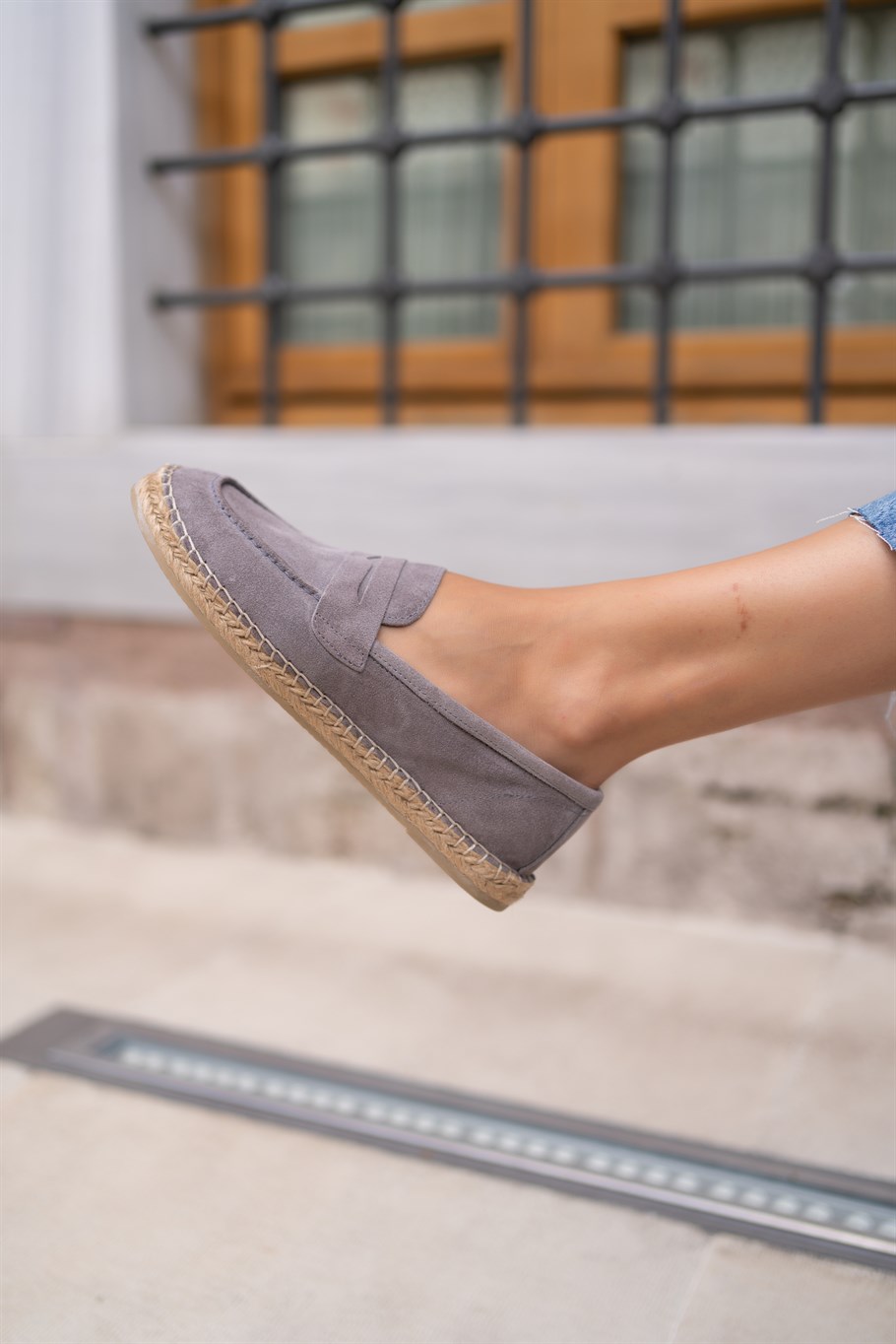 Zily Gri Süet   Espadril · 2