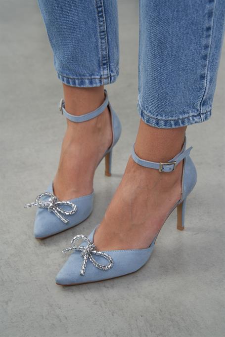 Melinda Bebe Mavi Süet   Topuklu Ayakkabı
