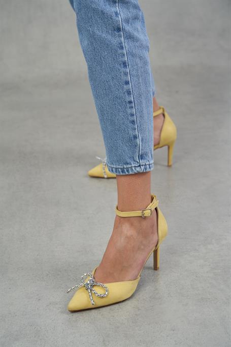 Melinda Sarı Süet   Topuklu Ayakkabı