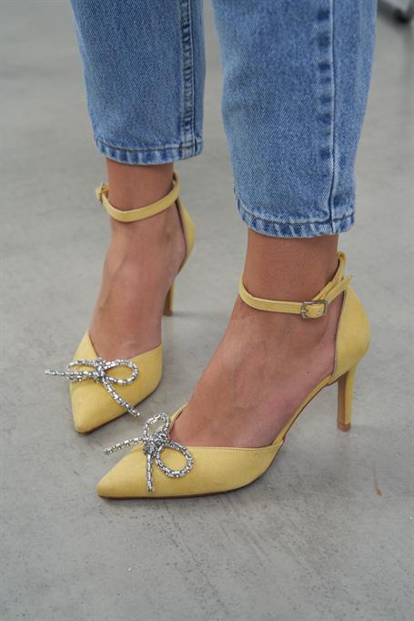 Melinda Sarı Süet   Topuklu Ayakkabı