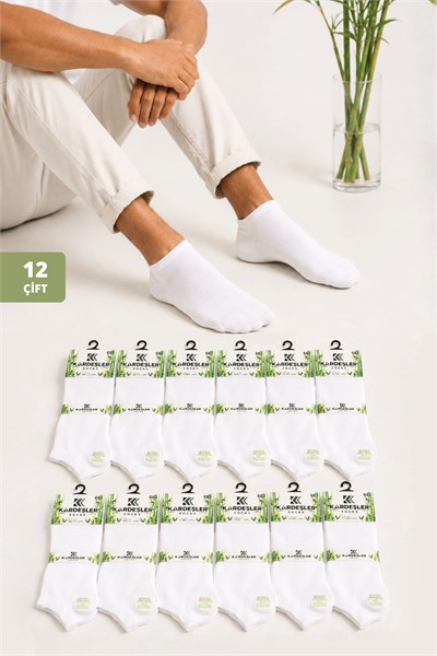 Bambu Beyaz Patik 12lı Çorap Seti - 36 - 40