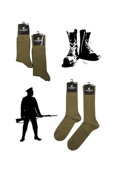 Erkek Askeriye Çorabı Dikişsiz Yazlık 4lü Paket / Haki