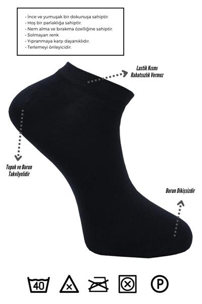 Erkek Bambu Patik Asorti Çok Renkli Çorap Dikişsiz 4lü Paket