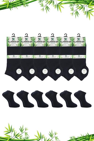 Erkek Bambu Patik Lacivert Çorap Dikişsiz 6lı Paket