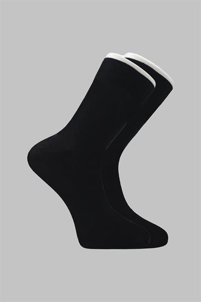 Erkek Bambu Soket Uzun Düz Siyah Çorap Dikişsiz 6lı Premium Kutulu