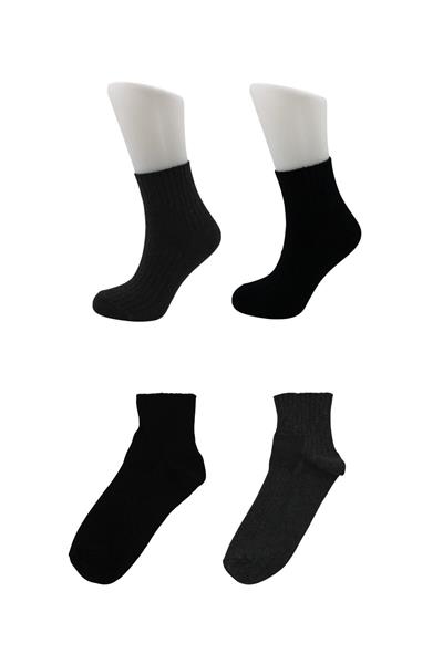 Erkek Pamuklu Diyabetik Çorabı Yarım Konç Tenis Sıkmayan Çorap Çok Renkli 4lü Paket