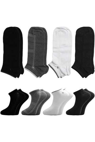 Erkek Patik Çok Renkli Pamuklu Çorap 4lü Paket