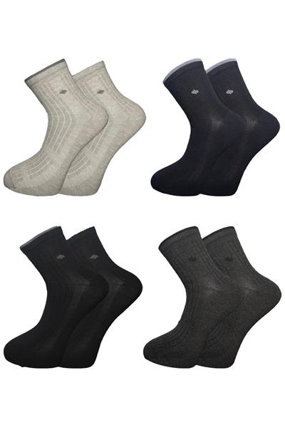 Erkek Yarım Konç Çok Renkli Pamuklu Çorap 4lü Paket