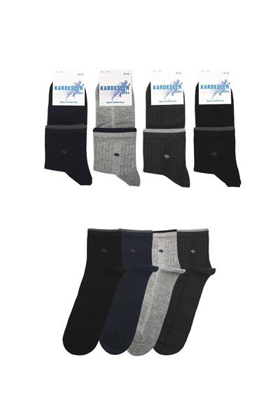 Erkek Yarım Konç Çok Renkli Pamuklu Çorap 4lü Paket