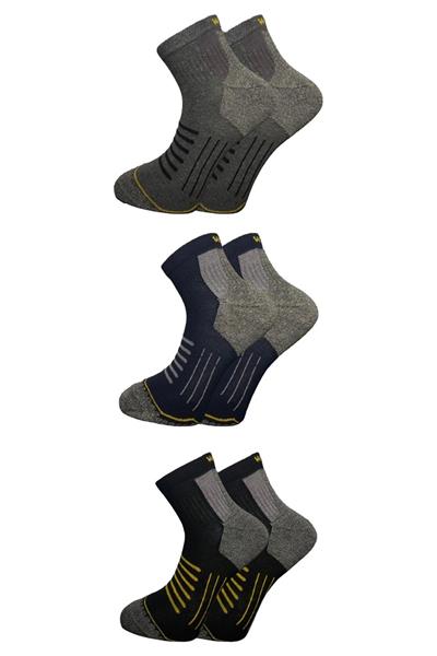 Erkek Yarım Konç Çok Renkli Pamuklu Çorap 3lü Paket