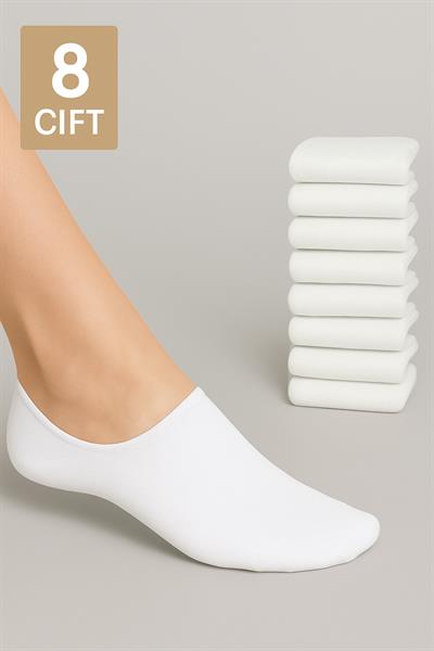 Görünmez Sneakers Çorap Beyaz 8li Paket