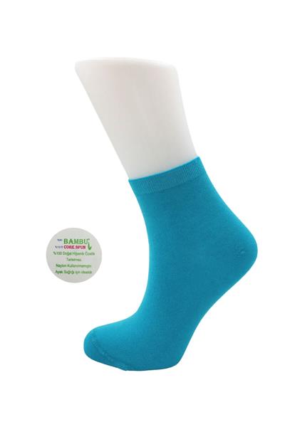Kadın Bambu Yarım Konç Çok Renkli Dikişsiz Düz Çorap 6lı Paket