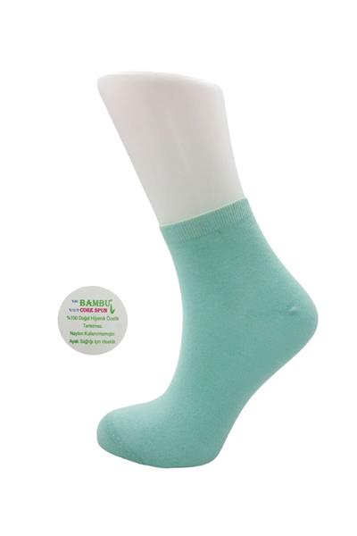 Kadın Bambu Yarım Konç Çok Renkli Dikişsiz Düz Çorap 6lı Paket