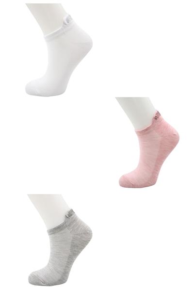 Kadın Çok Renkli Şerit Taş Işlemeli Pamuklu Patik Çorap 3lü Paket