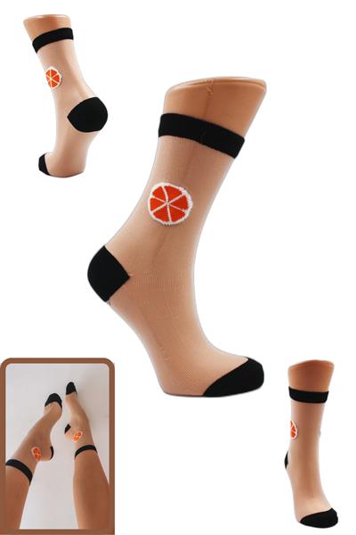 Kadın Desenli Tül Çorap