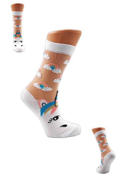 Kadın Desenli Tül Çorap