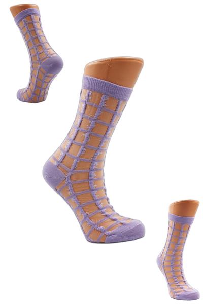 Kadın Desenli Tül Çorap