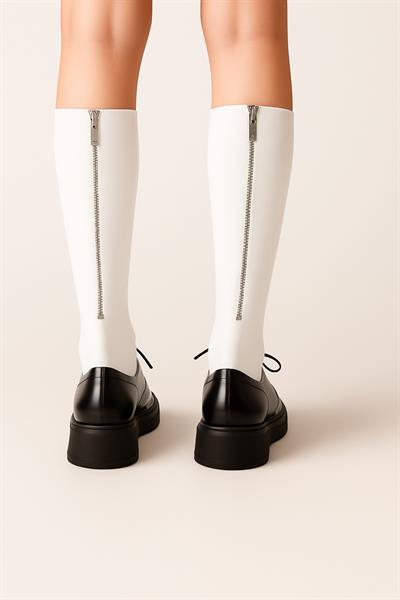 Kadın Fermuarlı Diz Altı Çorap