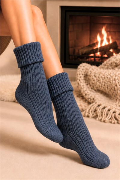 Kadın Kıvrık Lambswool Yün Yarım Konç Çorap 6lı Paket - 36 - 40