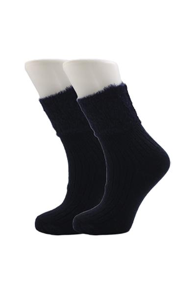 Kadın Lambswool Yün Kışlık Çok Renkli Yarım Konç Çorap 6lı Paket