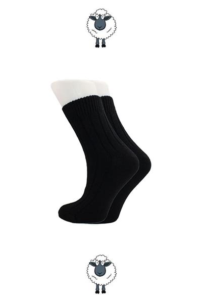 Kadın Lambswool Yün Kışlık Çok Renkli Yarım Konç Çorap 6lı Paket