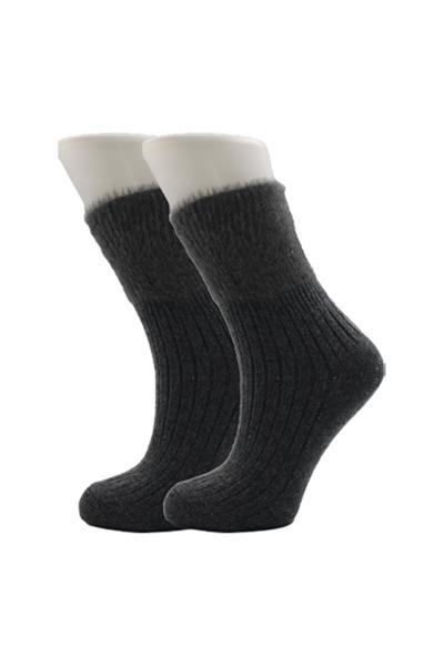 Kadın Lambswool Yün Kışlık Çok Renkli Yarım Konç Çorap 6lı Paket