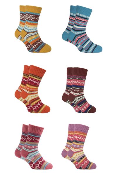 Kadın Lambswool Yün Kışlık Kalın Soket Çorap 6lı Paket