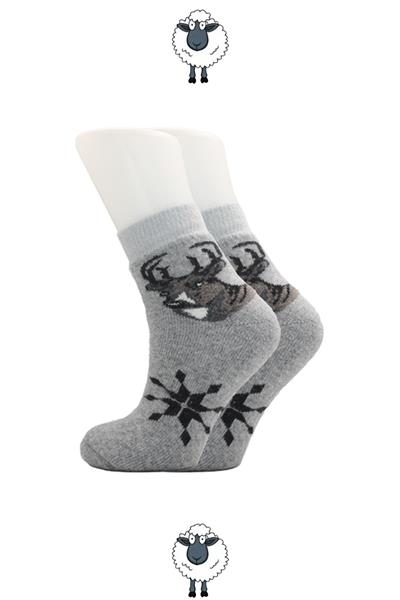 Kadın Lambswool Yün Kışlık Kalın Yarım Konç Çorap 4lü Paket